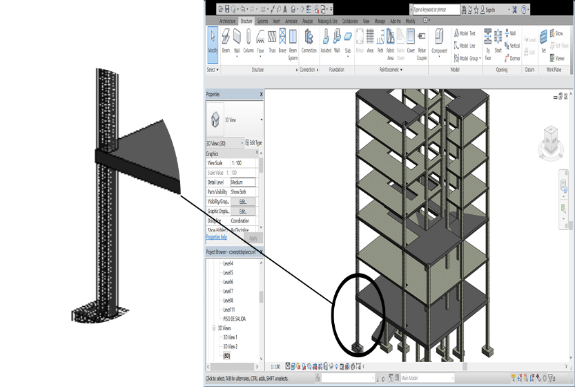 Detalle estructura columna | Diplomado BIM