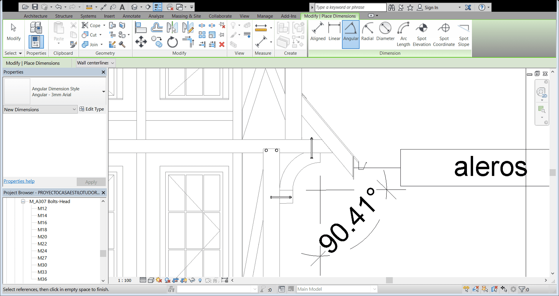 Anclaje arcos alero | Curso Revit Structure